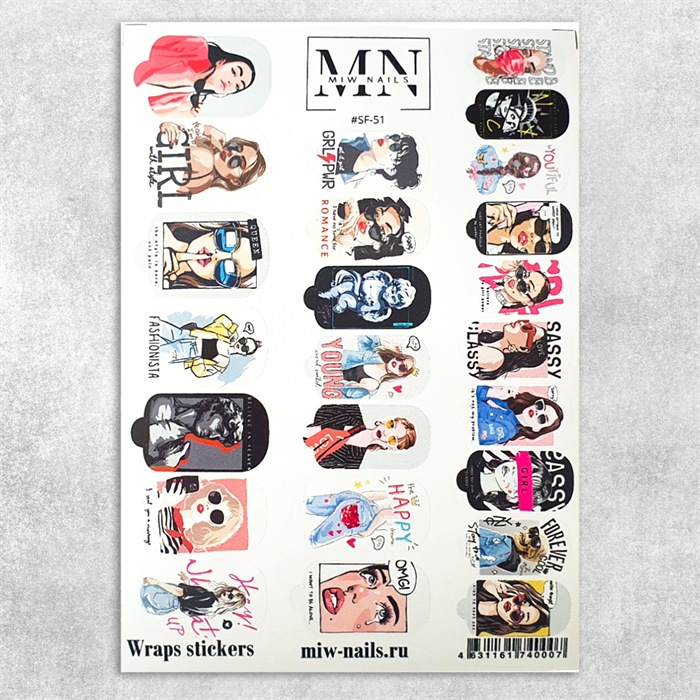 MIW NAILS Плёнки "Wraps stickers" - фото 12345